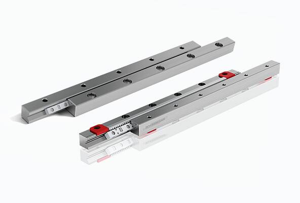 Cross roller guideway type RN compatible with type R - optional type RN with integrated cage control