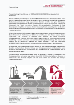 Digitalisierung der WZM bei SCHNEEBERGER Mineralgusstechnik