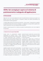 Briefing Tecnico - OEMs: Sei consigli per capire se il sistema di posizionamento è adeguato all’applicazione