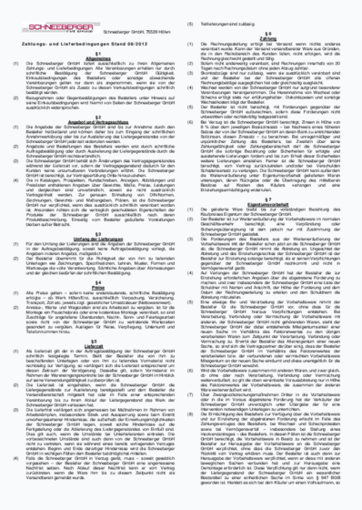 Payment and Delivery Conditions (Germany) - 