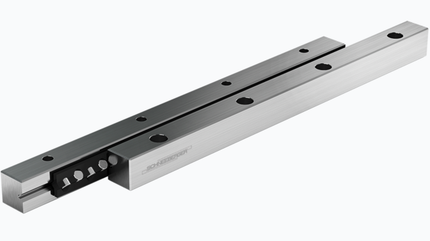 Linear bearings with roller cages