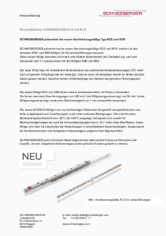 SCHNEEBERGER präsentiert die neuen Hochleistungskäfige Typ KCS und KCN