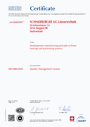 SN EN ISO 9001:2015 - ISO 9001 Schweiz Zertifikat in Englisch