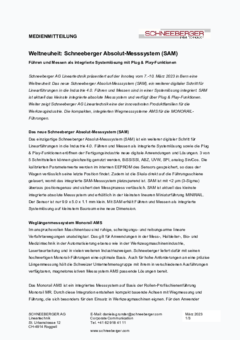 Weltneuheit: Schneeberger Absolut-Messsystem (SAM)