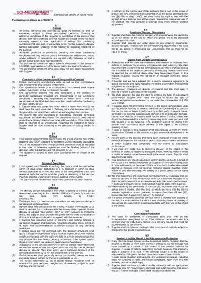 Purchasing conditions (Germany) - English