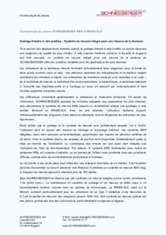 Guidage linéaire à rails profilés – Système de mesure intégré pour une mesure de la distance Guidage linéaire à rails profilés – Système de mesure intégré pour une mesure de la distance