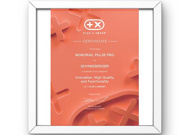 SCHNEEBERGER wins PLUS X AWARD for the MONORAIL PULSE PRO