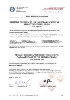 RoHS & REACH - Compliance RoHS & REACH - Compliance