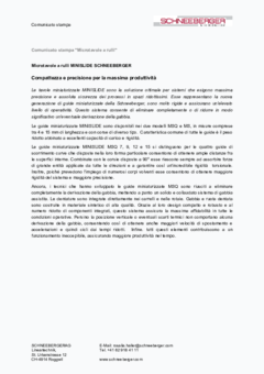 Microtavole a rulli MINISLIDE Scheneeberger - Compattezza e precisione per la massima produttività Microtavole a rulli MINISLIDE Scheneeberger - Compattezza e precisione per la massima produttività