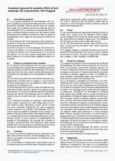 General Terms and Conditions (Switzerland) - Italian