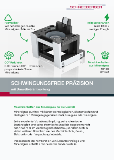 Mineral casting - Flyer - Vibration-Free Precision with Environmental Responsibility