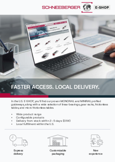 E-SHOP - Flyer - Easy product selection - quick delivery - reliable order processing with the SCHNEEBERGER E-SHOP
