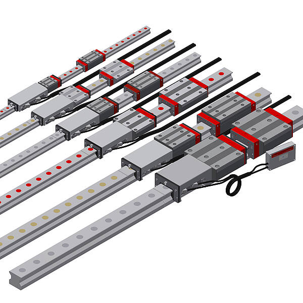 Integrated measuring system for absolute distance measurement system Type AMSABS 3L for long axes