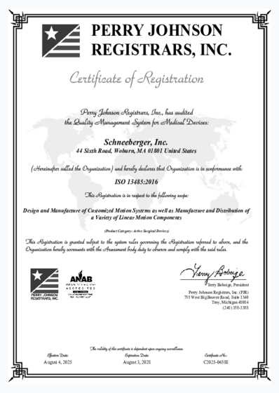 ISO 13485:2016  - Certificate in English