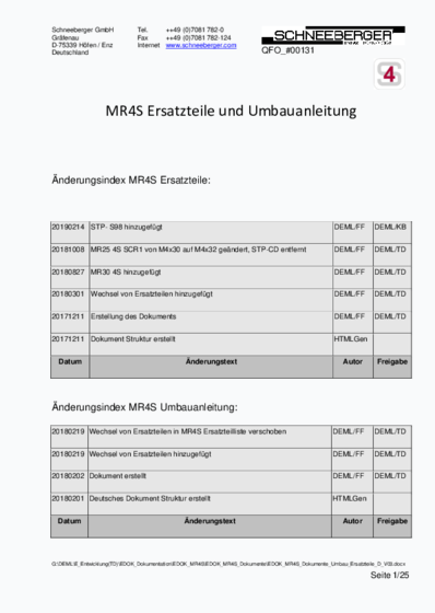 MONORAIL MR4S - Spare parts and Modification instruction - MONORAIL MR4S - Spare parts and Modification instruction