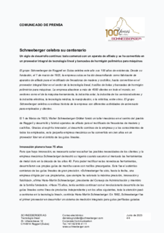 Schneeberger celebra su centenario