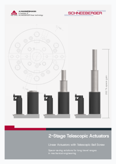 AM 2-Stage Telescopic Actuators - Space-saving solutions for long travel ranges in mechanical engineering