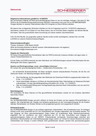 Art. 14 and 6 - CAD Download - SCHNEEBERGER GmbH - Germany - 